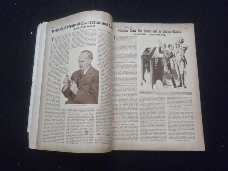 1923 OCTOBER RADIO NEWS MAGAZINE - WHY GIRLS LEAVE HOME - B 433E