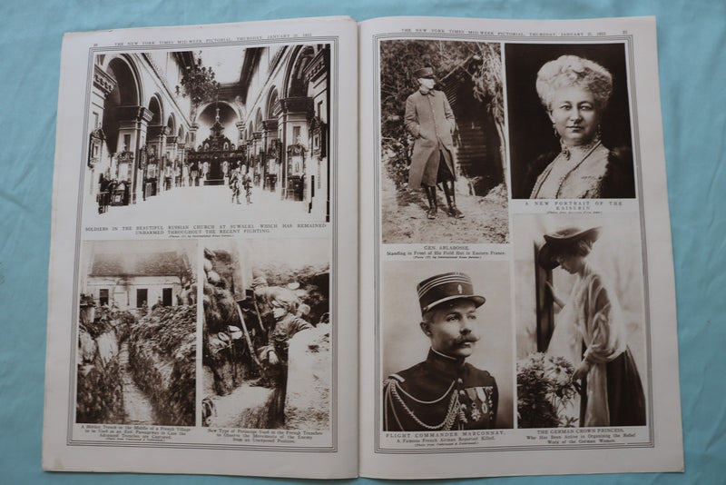 1915 JAN 21 NEW YORK TIMES MID-WEEK PICTORIAL WAR EXTRA-GENERAL JOFFRE - NP 9112