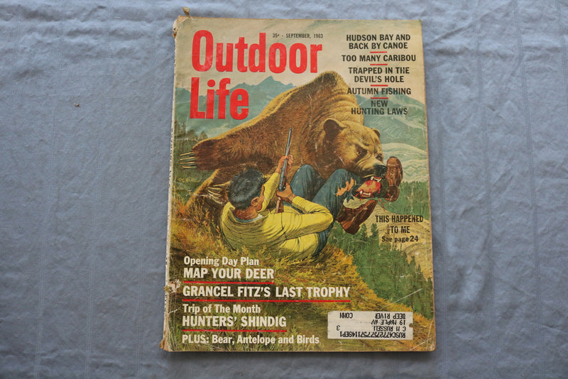 1963 SEPTEMBER OUTDOOR LIFE MAGAZINE - MAP YOUR DEER COVER - SP 6183N