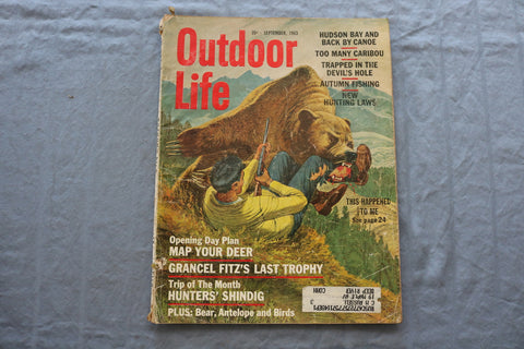 1963 SEPTEMBER OUTDOOR LIFE MAGAZINE - MAP YOUR DEER COVER - SP 6183N