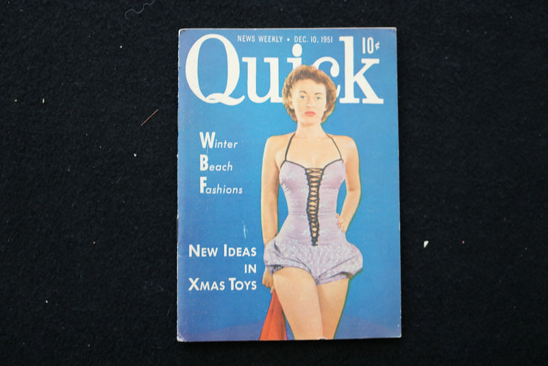 1951 DECEMBER 10 QUICK DIGEST MAGAZINE - WINTER BEACH FASHIONS COVER - K 2417