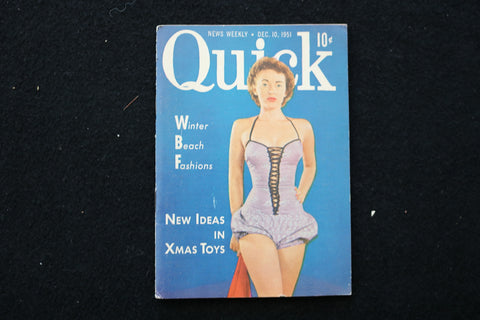 1951 DECEMBER 10 QUICK DIGEST MAGAZINE - WINTER BEACH FASHIONS COVER - K 2417