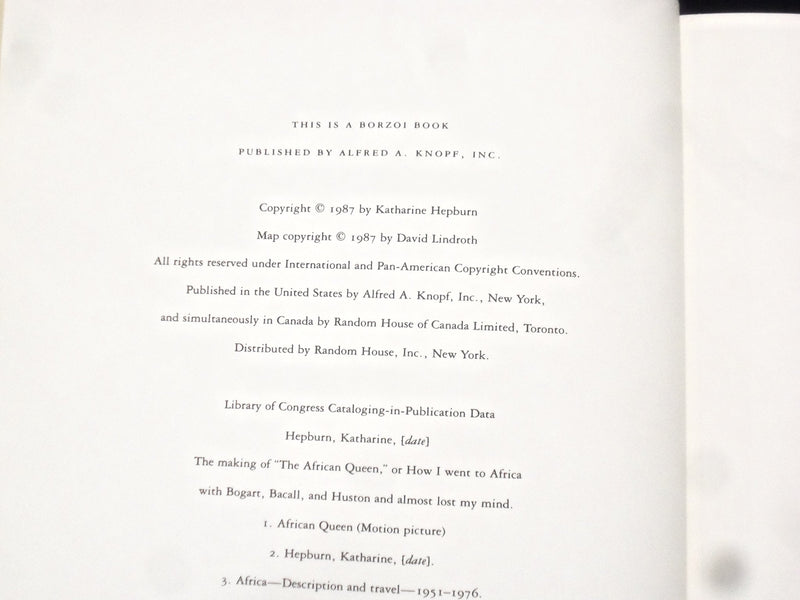 1987 THE MAKING OF THE AFRICAN QUEEN HARDCOVER BOOK BY KATHERINE HEPBURN-KD 8248