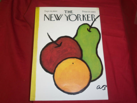1964 SEPTEMBER 26 NEW YORKER MAGAZINE FRONT COVER ONLY - GREAT ART FOR FRAMING