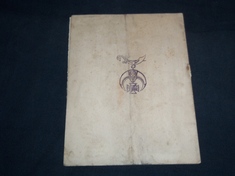 1926 VAPOR CITY CONSISTORY BANQUET PROGRAM - ARKANSAS - J 8515