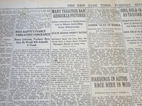 1921 SEPT 13 NEW YORK TIMES - ARBUCKLE DRAGGED RAPPE TO ROOM WOMAN - NT 6468