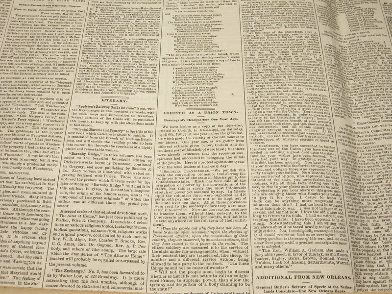 1862 MAY 24 & 30 THE EVENING POST NEWSPAPER LOT OF 2 - CIVIL WAR - NP 4942