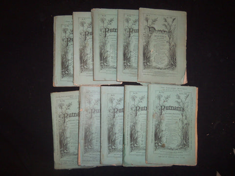 1868 PUTNAM'S MONTHLY MAGAZINE - LOT OF 10 ISSUES - WR 1161