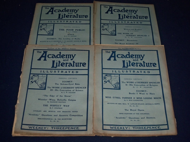 1904 THE ACADEMY WEEKLY REVIEW OF LITERATURE LOT OF 22 ISSUES - LONDON - O 2230