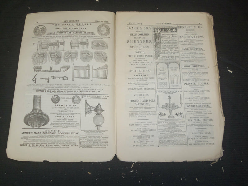 1865 MAY 27 THE BUILDER ARCHITECT MAGAZINE - ILLUSTRATIONS - ST 415P