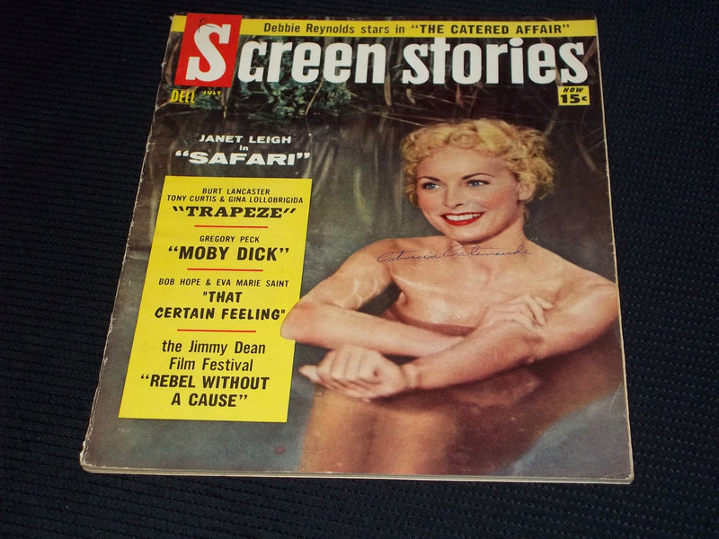 1956 JULY SCREEN STORIES MAGAZINE - JANET LEIGH FRONT COVER - E 15861