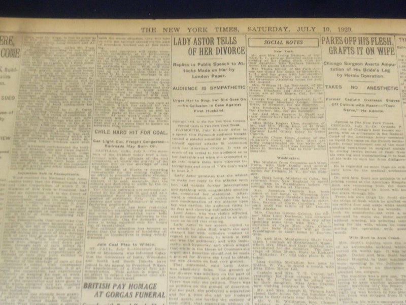 1920 JULY 10 NEW YORK TIMES - COX WILL MAKE RATIFICATION HIS ISSUE - NT 9326
