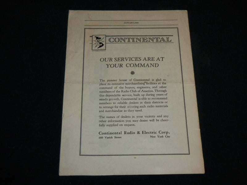 1928 JANUARY PROCEEDINGS OF THE RADIO CLUB OF AMERICA - J 6670