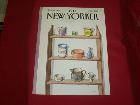 1982 JUNE 14 NEW YORKER MAGAZINE FRONT COVER ONLY - GREAT ART FOR FRAMING