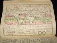 1884 EDWIN HOUSTON'S ELEMENTS OF PHYSICAL GEOGRAPHY - COLOR MAPS - KD 7979