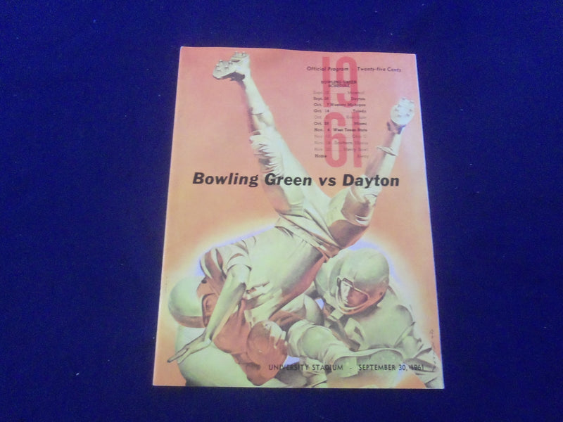 1961 SEP 30 FOOTBALL PROGRAM - BOWLING GREEN ST UNIV VS UNIV OF DAYTON- SP 9337K