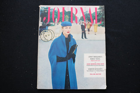 1954 NOV LADIES' HOME JOURNAL MAGAZINE - A WOMAN IN BLUE COAT COVER - E 10325
