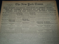 1920 JAN 14 NEW YORK TIMES NEWSPAPER - MOBS RUSHING - REICHSTAG SHOT- NT 7556