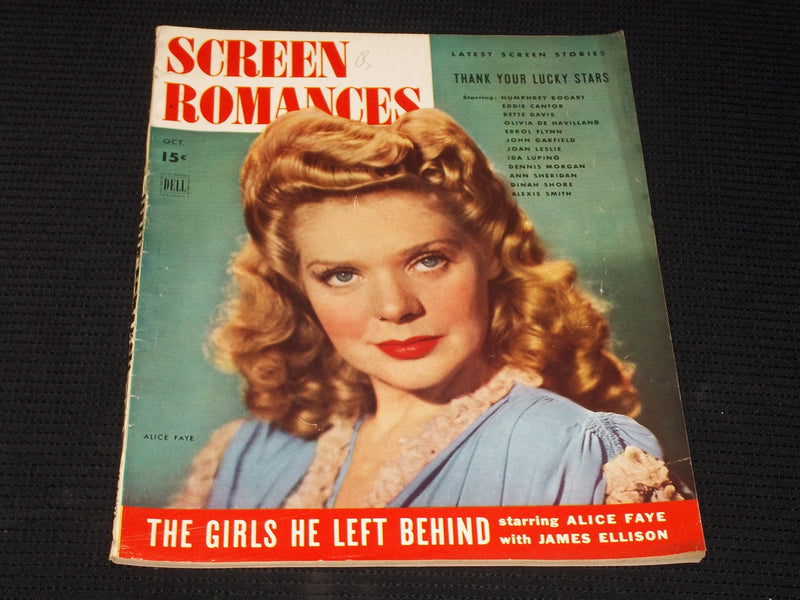 1940 OCTOBER SCREEN ROMANCES MAGAZINE - ALICE FAYE FRONT COVER - E 1495