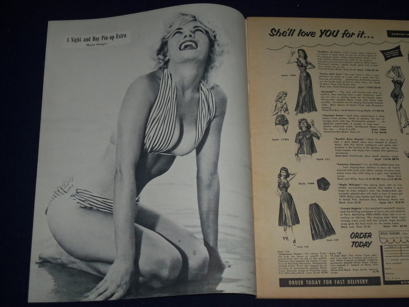 1955 SEPTEMBER NIGHT AND DAY MAGAZINE - ANITA EKBERG & ELAINE DEMING - J 1521