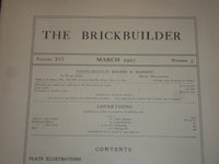 1907 MARCH THE BRICKBUILDER MAGAZINE - AN ARCHITECTURAL MONTHLY - ST 528R