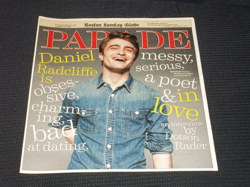 2012 JANUARY 8 BOSTON SUNDAY GLOBE PARADE MAGAZINE - DANIEL RADCLIFFE - E 4878