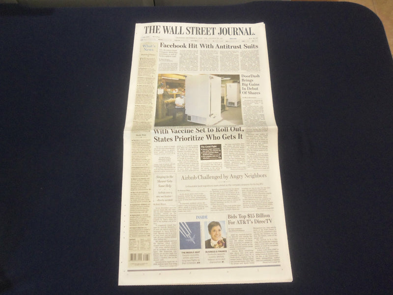 2020 DECEMBER 10 THE WALL STREET JOURNAL - FACEBOOK HIT WITH ANTITRUST SUITS