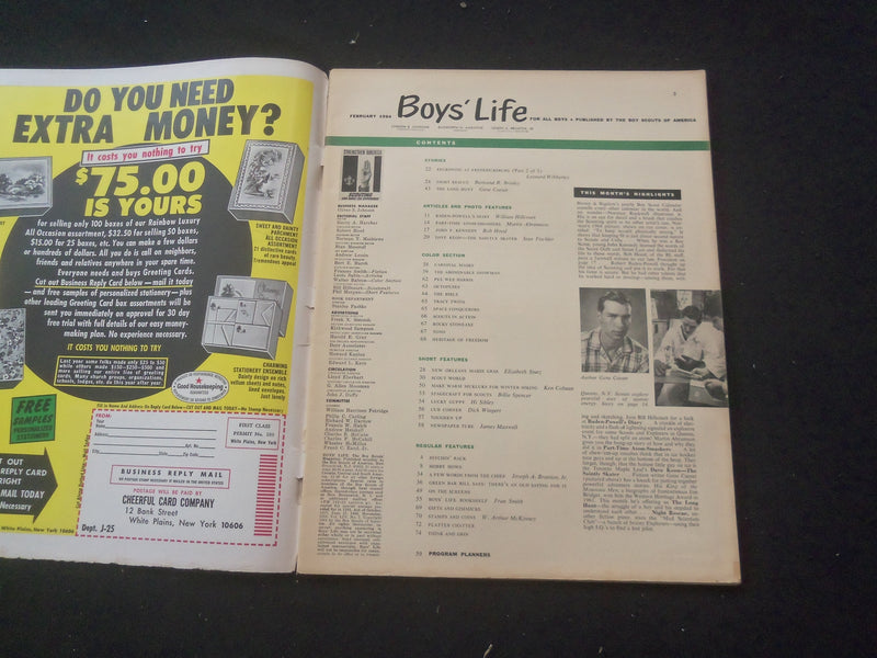 1964 FEBRUARY BOYS' LIFE MAGAZNIE - NORMAN ROCKWELL COVER - ST 3770D