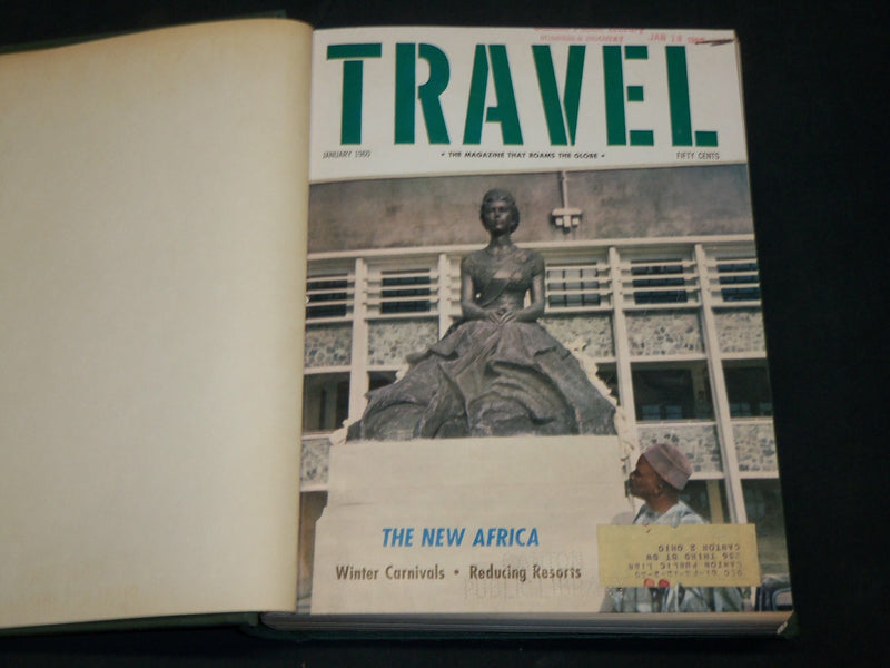 1960 JANUARY-DECEMBER TRAVEL MAGAZINE BOUND VOLUME - GREAT COVERS - KD 6003