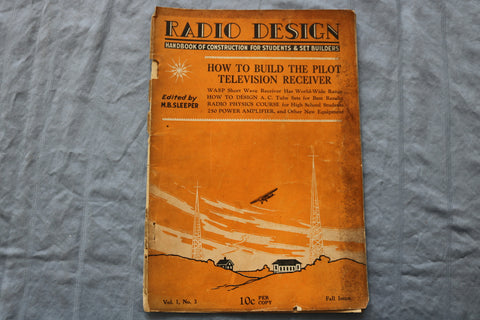1928 SEPTEMBER RADIO DESIGN SOFTCOVER HANDBOOK -PILOT TELEVISION RECEIVER- K 312