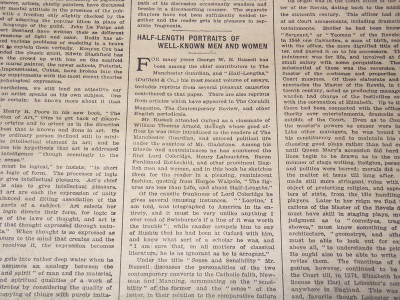 1913 NEW YORK TIMES NEWSPAPER BOOK REVIEW SECTIONS LOT OF 15 ISSUES - O 3221B