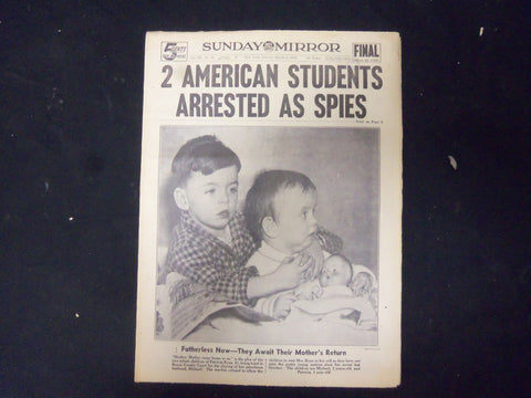 1938 MAR 6 NEW YORK SUNDAY MIRROR-2 AMERICAN STUDENTS ARRESTED AS SPIES- NP 2256
