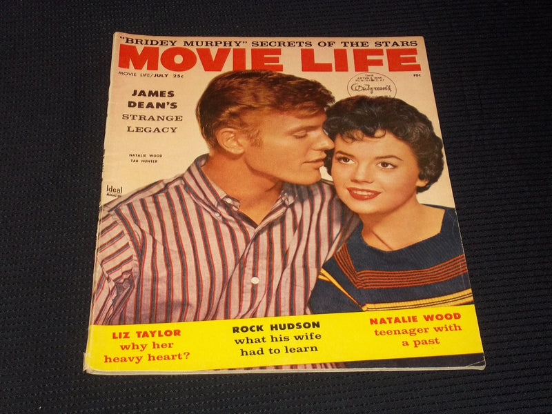 1956 JULY MOVIE LIFE MAGAZINE - NATALIE WOOD & TAB HUNTER FRONT COVER - E 3009