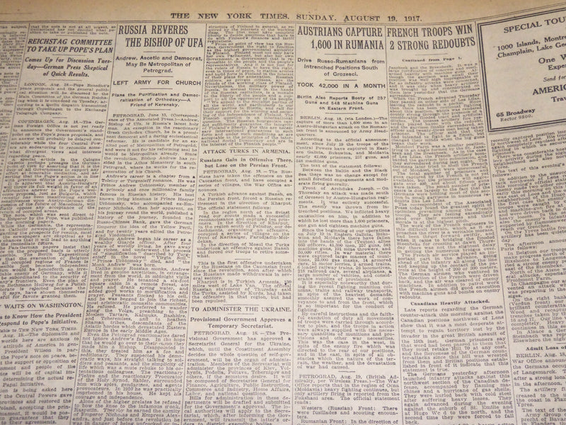 1917 AUGUST 19 NEW YORK TIMES - MUNITIONS PLANT WRECKED, 25 DIE - NT 8527