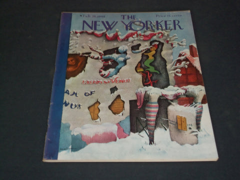 1940 FEBRUARY 24 THE NEW YORKER MAGAZINE - ILLUSTRATED COVER - NY 857