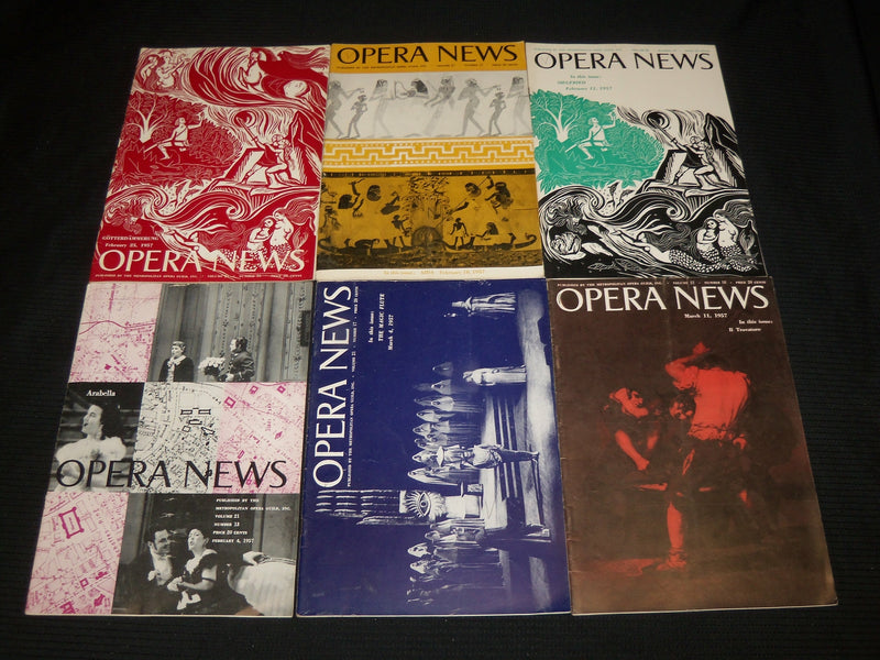 1957 OPERA NEWS MAGAZINE LOT OF 22 DIFFERENT ISSUES - O 2805F