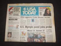 1998 DECEMBER 22 USA TODAY NEWSPAPER -FDA APPROVES LYME DISEASE VACCINE- NP 7979