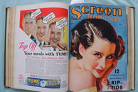 1934 MAR-AUG SCREEN ROMANCES MAGAZINE BOUND VOLUME -DIETRICH-HARLOW - KD 9684