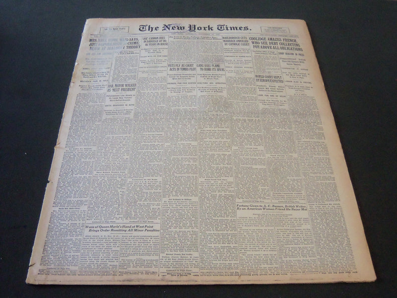 1926 NOVEMBER 13 NEW YORK TIMES - JOE CANNON DIES AT 90 - NT 6525