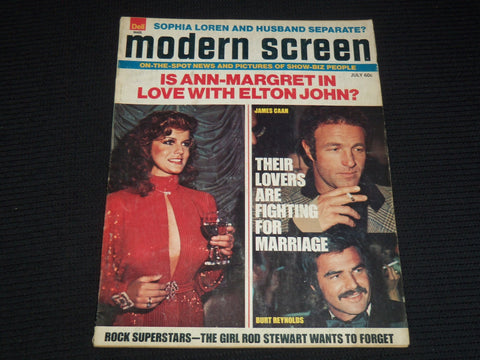 1975 JULY MODERN SCREEN MAGAZINE - JAMES CAAN & BURT REYNOLDS COVER - E 12286