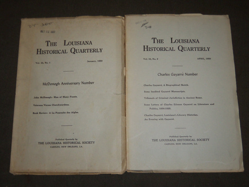 1950 THE LOUISIANA HISTORICAL QUARTERLY MAGAZINE LOT OF 4 - O 1662B