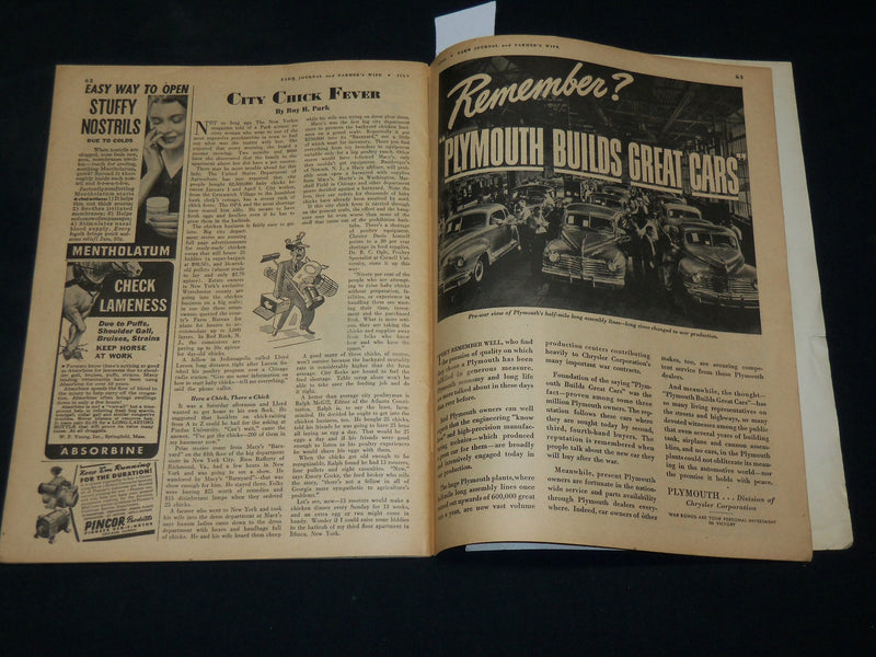 1943 JULY FARM JOURNAL MAGAZINE - AMERICAN FLAG COVER - J 6091