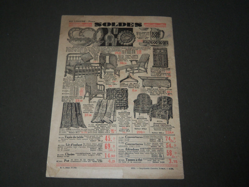 1929 SUMMER AU LOUVRE-SOLDES FRENCH CATALOGUE - PARIS - FR 1279
