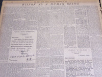 1921 DEC 4 NY TIMES SPECIAL FEATURES - WILSON AS A HUMAN BEING - NT 7073