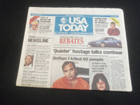 1991 AUGUST 15 USA TODAY NEWSPAPER - 'QUIETER' HOSTAGE TALKS CONTINUE - NP 5870