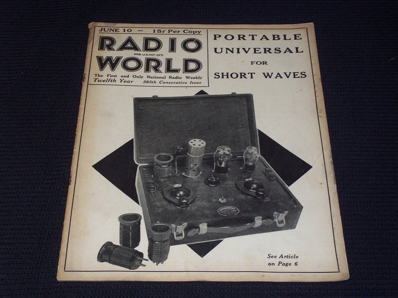 1933 JUNE 10 RADIO WORLD MAGAZINE NICE ELECTRONICS COVERS & ADS - E 2810