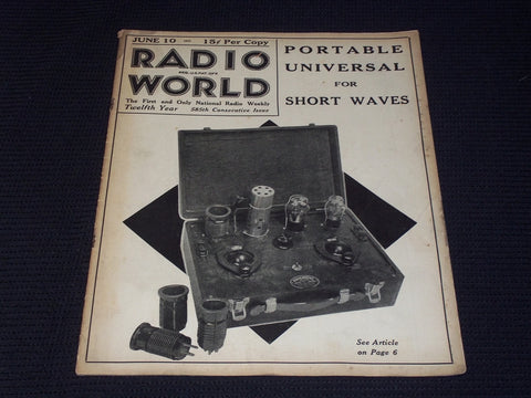 1933 JUNE 10 RADIO WORLD MAGAZINE NICE ELECTRONICS COVERS & ADS - E 2810