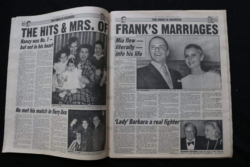 1998 MAY 17 NEW YORK POST NEWSPAPER - FRANK SINATRA'S LAST WORDS - NP 8922