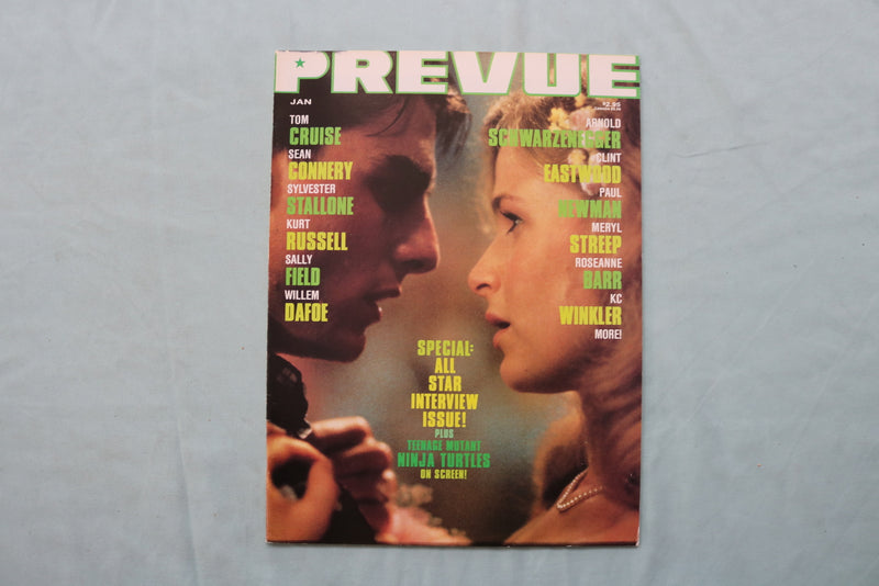 1990 JANUARY-MARCH PREVUE MAGAZINE - TOM CRUISE-KYRA SEDGWICK COVER - E 19779
