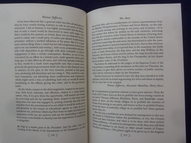 1967 THE WRITINGS OF THOMAS JEFFERSON HARDCOVER BOOK - HERITAGE PRESS - KD 8863